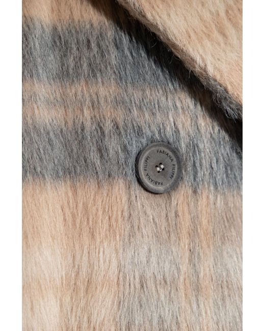 Fabiana Filippi Multicolor Cropped Checked Double Breasted Coat