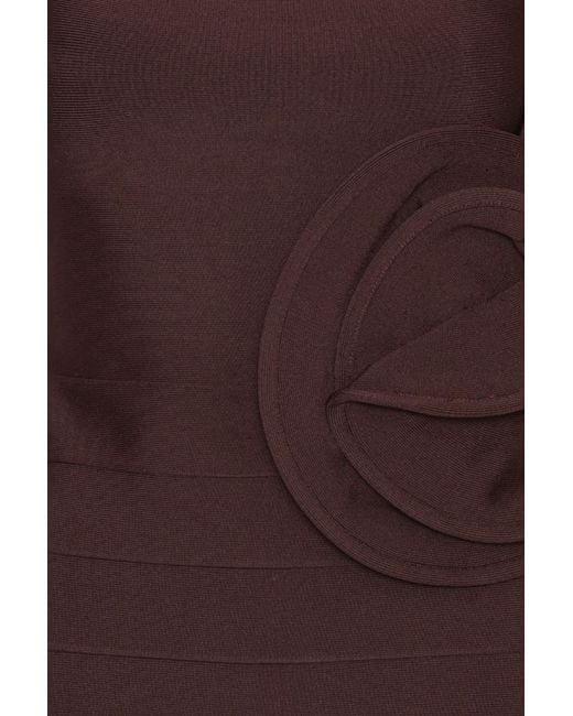 ROTATE BIRGER CHRISTENSEN Purple Rose Cap-Sleeve Mini Dress Dark
