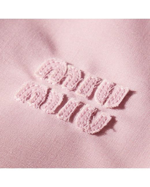 Miu Miu Pink Light Stand-Collar Zip-Up Jacket