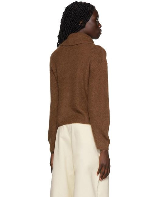Vince Brown Half-Zip Pullover Jumper