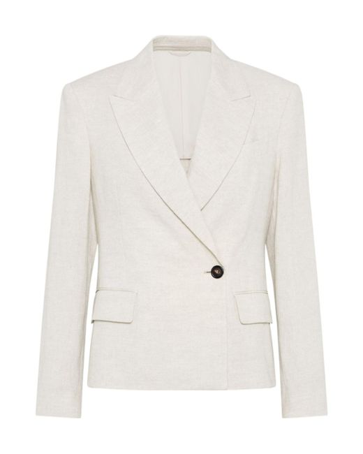 Brunello Cucinelli White Sparkling Jacket