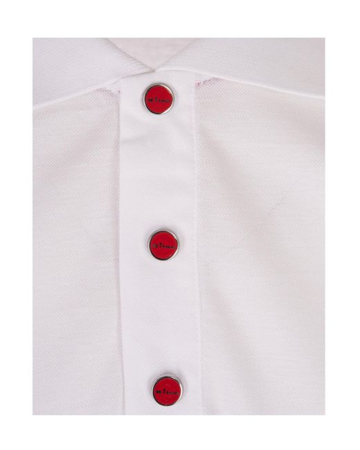 Kiton White Short-Sleeved Polo Shirt for men
