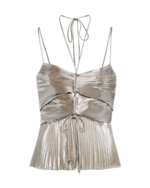Altuzarra Gray Justin Halterneck Lamé Top