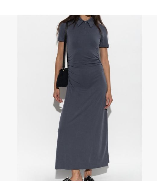 Samsøe & Samsøe Blue Collared Short-Sleeved Dress
