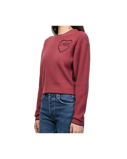 Chloé Red Logo Sweater