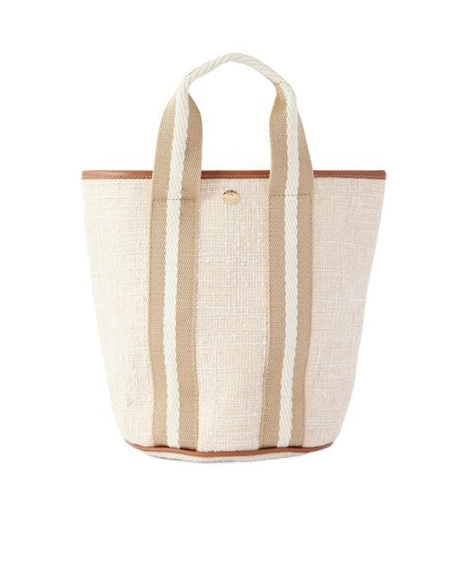 Rue de Verneuil White Woven Bucket Handbag