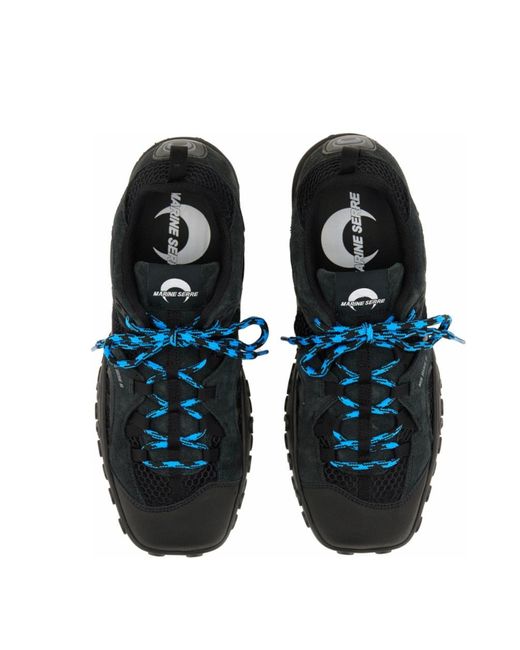 MARINE SERRE Black Metal Free Leather Ms Rise Ii Sneakers