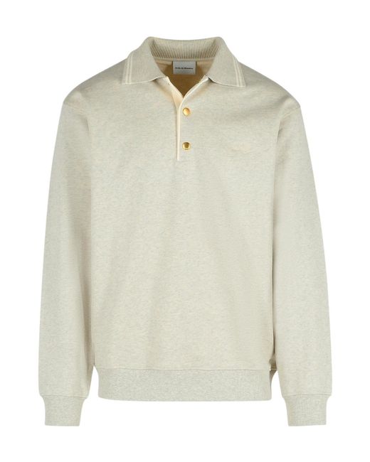 Drole de Monsieur White Drôle De Monsieur Logo Embroidered Knitted Jumper for men