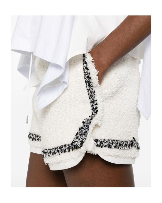 Sacai White Drawstring Trim Shorts