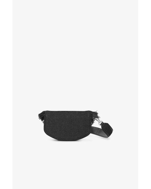 Ganni Black Apo G Logo Plaque Mini Shoulder Bag