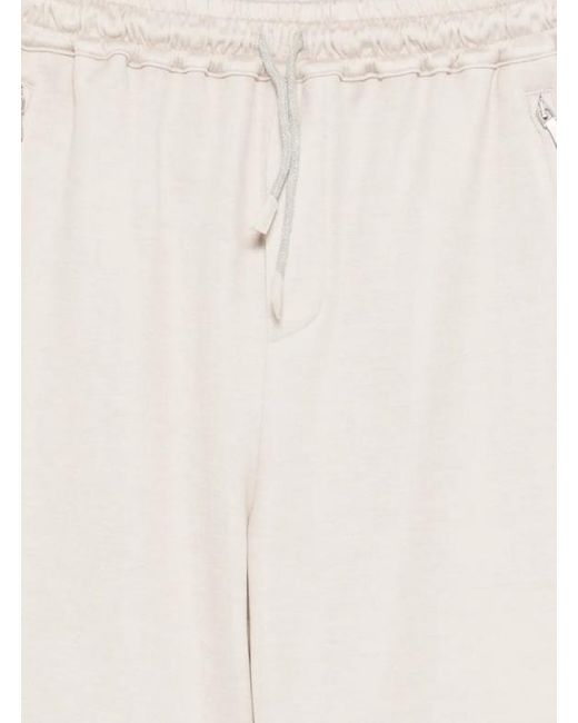 Eleventy Natural Drawstring-Fastening Track Shorts for men