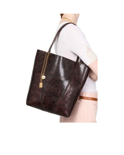 Chloé Brown Chloé Spin Medium Tote Bag