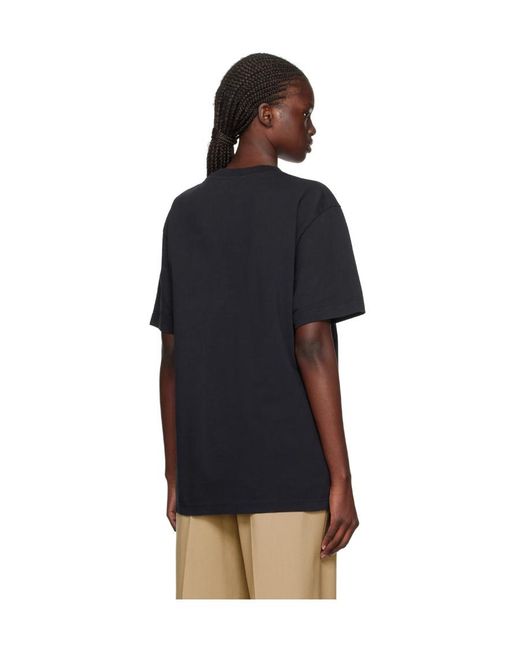 Maison Kitsuné Black Trophy Pattern Round Collar T-Shirt