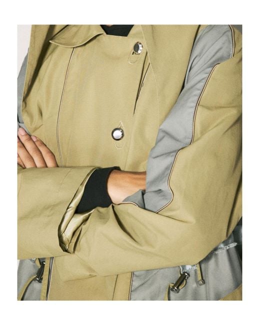 Kiko Kostadinov Green Colour-Block Double-Breasted Coat