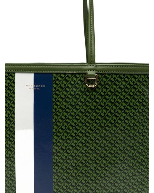 Tory Burch Green The Racer Tote Bag