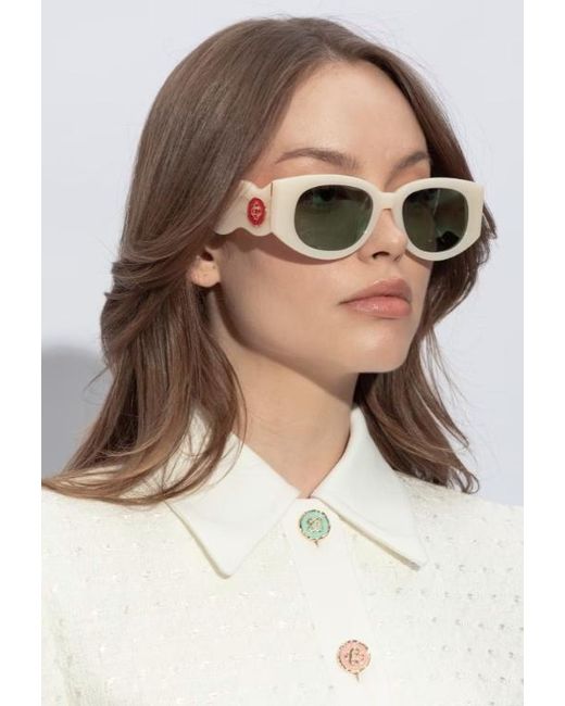 Casablanca Green Geometric Frame Sunglasses for men
