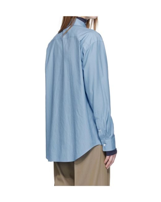Auralee Blue Finx Twill Shirt