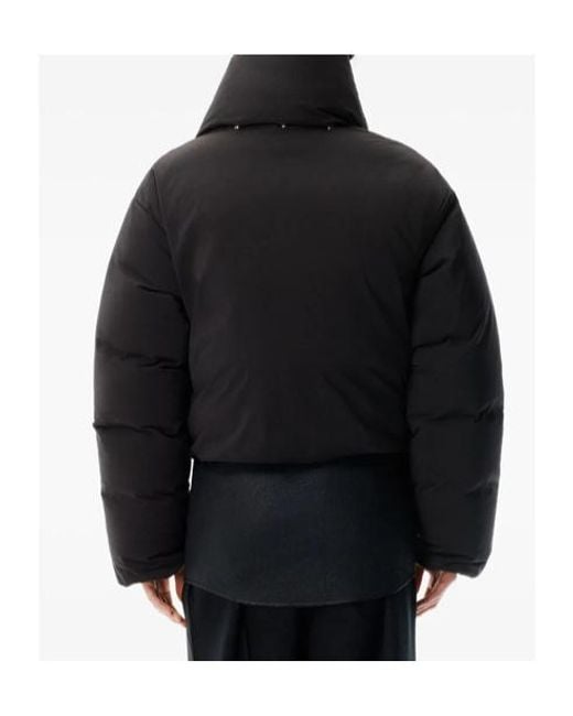 Alexander Wang Black Zip-Up Puffer Cropped Jacket