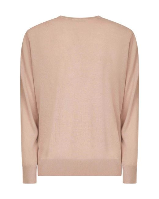 Dries Van Noten Natural Long-Sleeved V-Neck Jumper