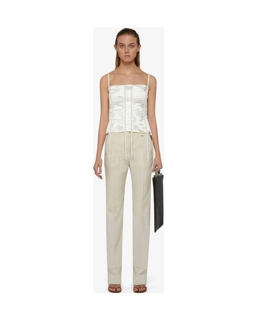 Givenchy White High-Waisted Slim-Fit Trousers