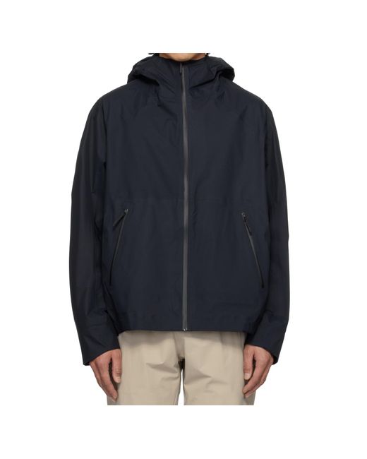Veilance Black Hooded Zip-Up Jacket for men