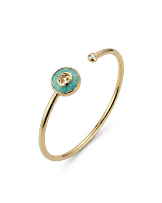 Gucci Blue Interlocking 18K Bangle Bracelet