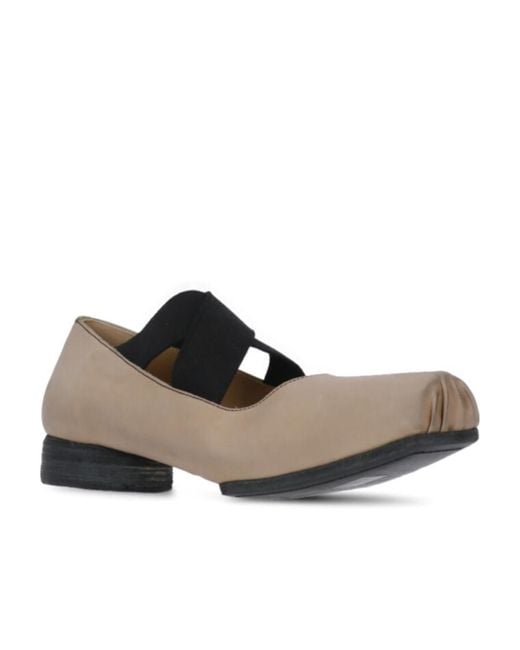 Uma Wang Brown Square Head Flat-Soled Shoes