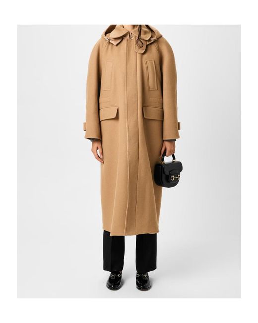 Gucci Natural Wool Cashmere Coat