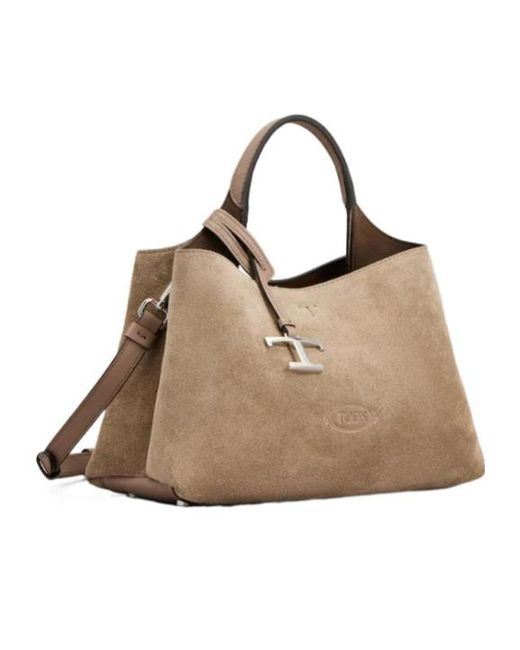 Tod's Natural Logo Embossed Mini Crossbody Bag