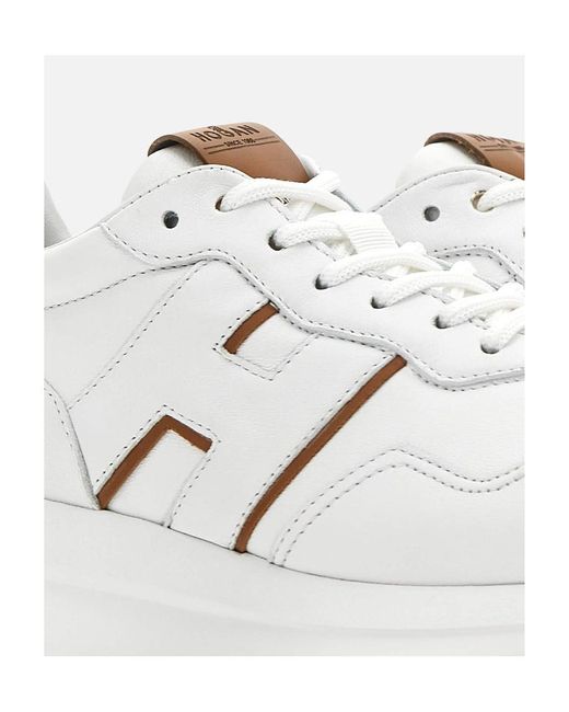 Hogan White H641 Lace-Up Sneakers