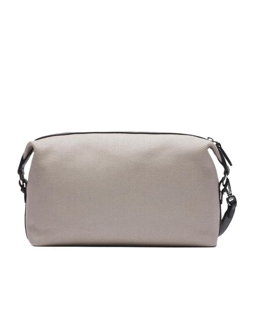 Brioni Gray And Ribbed Canvas Via Veneto Pouch for men
