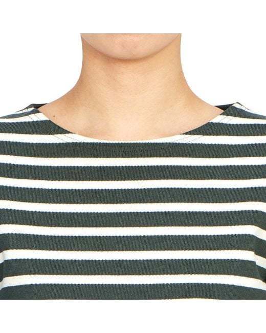 Saint James Green Striped Logo T-Shirt