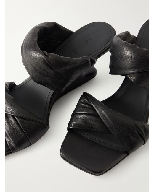 Rick Owens Black Twisted Wedge Sandals