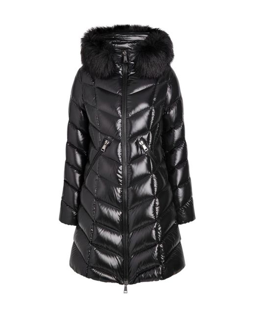 Moncler Black Fulmarus Quilted Glossed Shell Coat