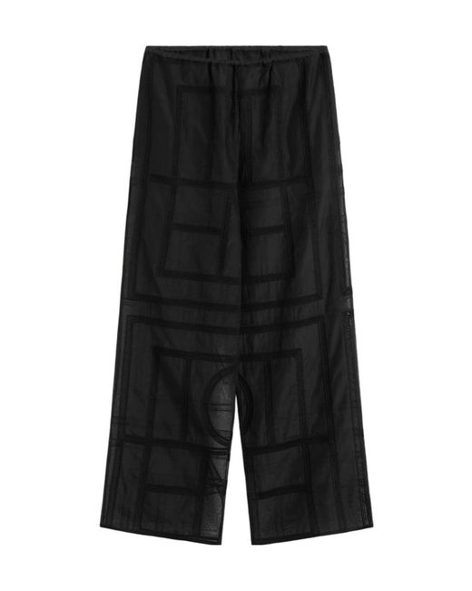 Totême Black Totême Straight Wide-Leg Trousers