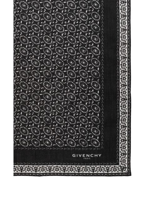 Givenchy Black Logo Detailed Square Scarf for men