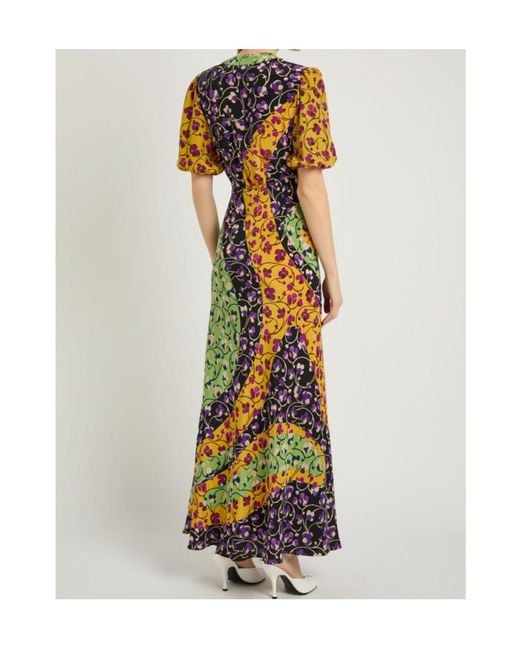 LaDoubleJ White Marlene Floral-Print Silk Maxi Dress