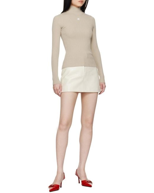 Courreges Natural Courrèges High Neck Knitted Jumper