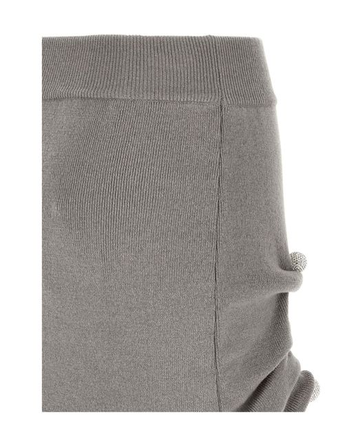 GIUSEPPE DI MORABITO Gray Jewel Pin Skirt