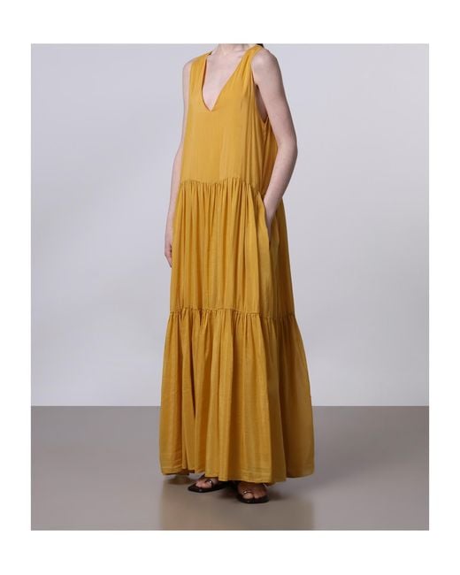 Roberto Collina Multicolor V-Neck Maxi Dress