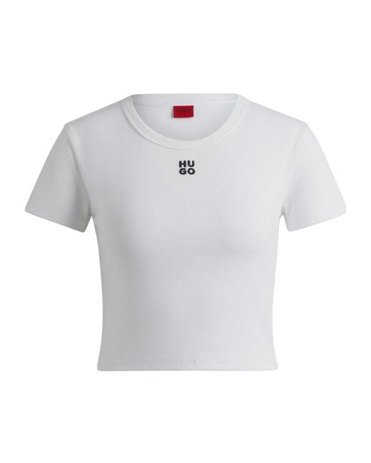 Boss White Cropped Tshirt