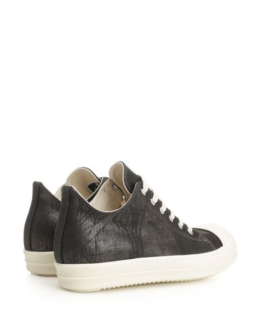 Rick Owens Black Drkshdw Metallic Denim Sneaker for men