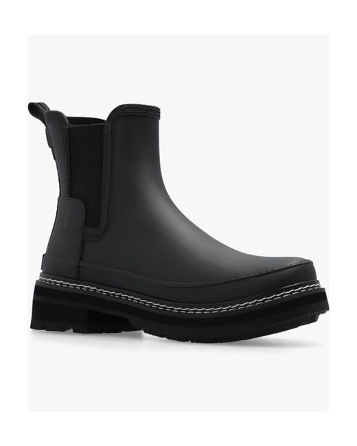 Hunter Black Logo Short Boots