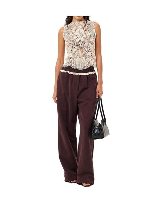Magda Butrym Natural Crocheted Sleeveless Top