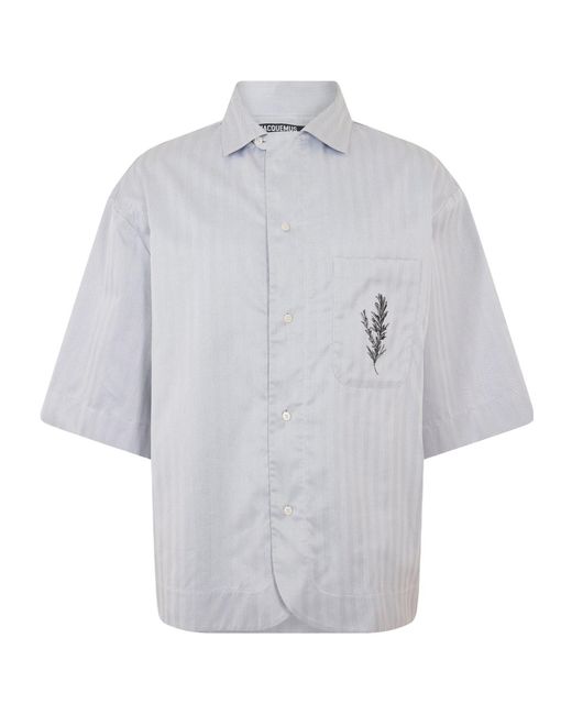 Jacquemus Gray Patterned Short Sleeve Shirt for men