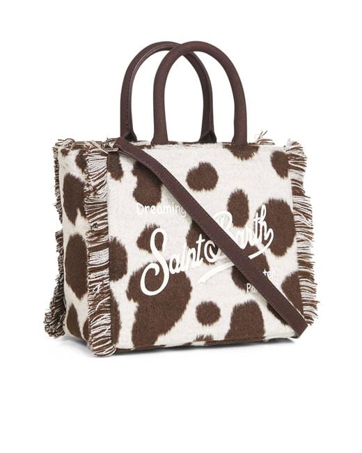 Mc2 Saint Barth Multicolor Mc2 Logo Embroidered Fringed Edge Tote Bag