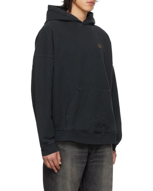 Palm Angels Black Back Foggy Logo Printed Hoodie for men