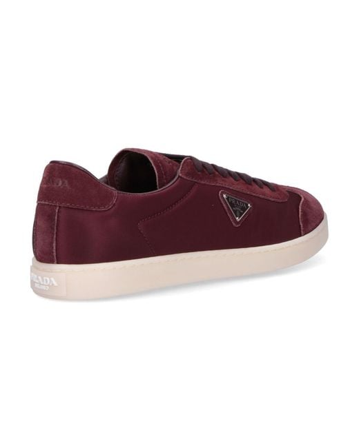 Prada Purple Fabric And Suede Sneakers for men