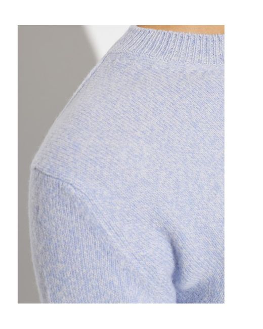 Jil Sander Blue Cropped Crew-Neck Sweater