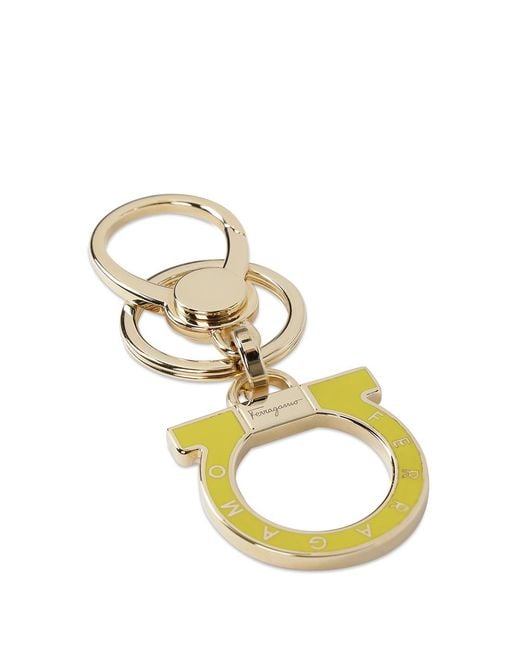 Ferragamo Metallic Logo Metal Ring Key Chain
